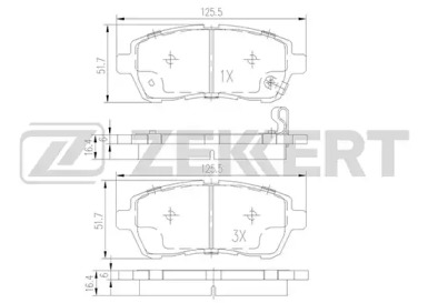 ZEKKERT bs1130 -  Комплект тормозных колодок, дисковый тормоз