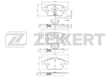 ZEKKERT bs1141 -  Комплект тормозных колодок, дисковый тормоз
