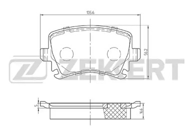 ZEKKERT bs1142 -  Комплект тормозных колодок, дисковый тормоз