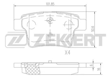 ZEKKERT bs1146 -  Комплект тормозных колодок, дисковый тормоз