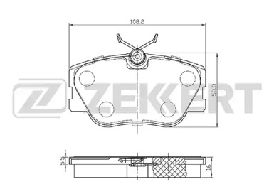 ZEKKERT bs1148 -  Комплект тормозных колодок, дисковый тормоз