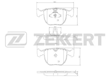 ZEKKERT bs1150 -  Комплект тормозных колодок, дисковый тормоз