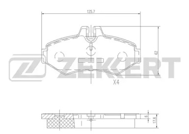 ZEKKERT bs1158 -  Комплект тормозных колодок, дисковый тормоз