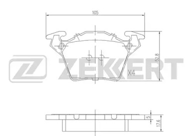 ZEKKERT bs1160 -  Комплект тормозных колодок, дисковый тормоз