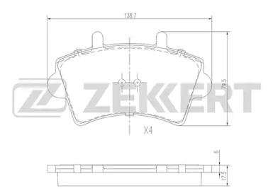 ZEKKERT bs1161 -  Колодки тормозные дисковые передние, комплект