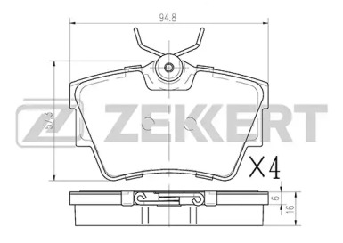 ZEKKERT bs1162 -  КОЛОДКИ ТОРМ. ДИСК. ЗАД NISSAN PRIMASTAR (X83) 02-
