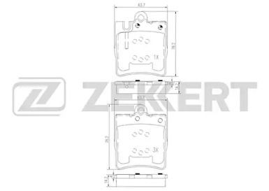 ZEKKERT bs1165 -  Комплект тормозных колодок, дисковый тормоз