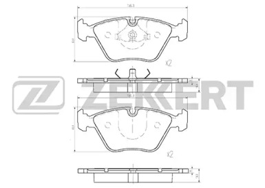 ZEKKERT bs1210 -  Комплект тормозных колодок, дисковый тормоз
