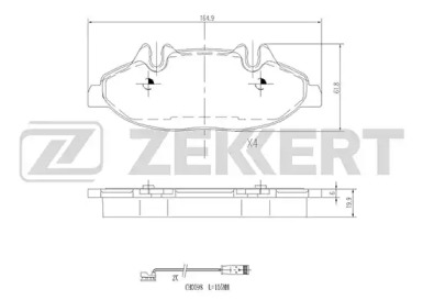 ZEKKERT bs1211 -  Комплект тормозных колодок, дисковый тормоз