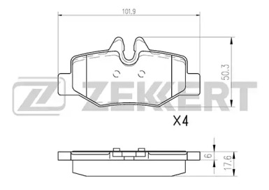 ZEKKERT bs1212 -  Комплект тормозных колодок, дисковый тормоз