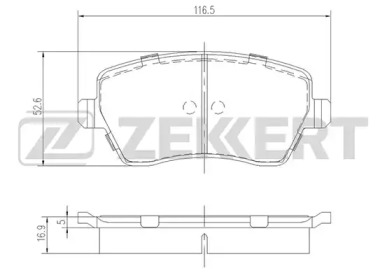 ZEKKERT bs1221 -  Комплект тормозных колодок, дисковый тормоз