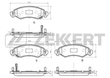 ZEKKERT bs1222 -  Комплект тормозных колодок, дисковый тормоз