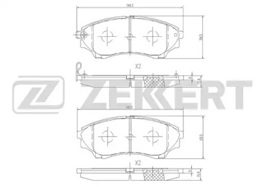 ZEKKERT bs1225 -  Комплект тормозных колодок, дисковый тормоз