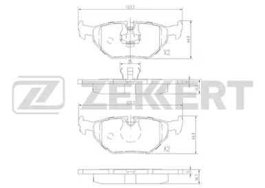 ZEKKERT bs1232 -  Комплект тормозных колодок, дисковый тормоз