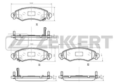 ZEKKERT bs1239 -  Комплект тормозных колодок, дисковый тормоз