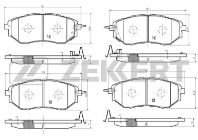ZEKKERT bs1241 -  Комплект тормозных колодок, дисковый тормоз