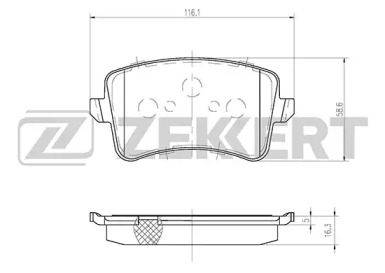 ZEKKERT bs1243 -  Комплект тормозных колодок, дисковый тормоз