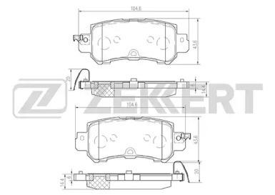 ZEKKERT bs1246 -  Комплект тормозных колодок, дисковый тормоз