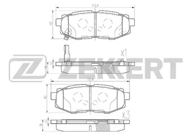 ZEKKERT bs1247 -  Комплект тормозных колодок, дисковый тормоз