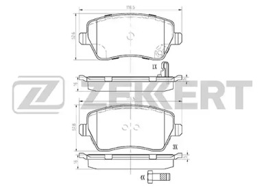 ZEKKERT bs1248 -  Комплект тормозных колодок, дисковый тормоз