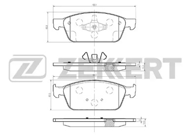 ZEKKERT bs1249 -  Комплект тормозных колодок, дисковый тормоз