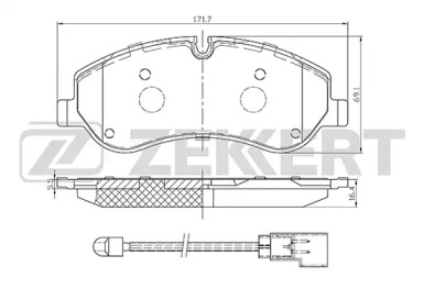 ZEKKERT bs1250 -  Колодки тормозные дисковые передние, комплект