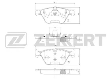 ZEKKERT bs1252 -  Комплект тормозных колодок, дисковый тормоз