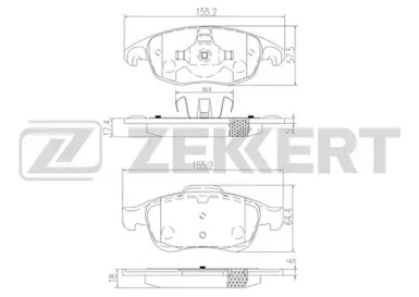ZEKKERT bs1254 -  Комплект тормозных колодок, дисковый тормоз