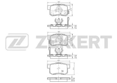 ZEKKERT bs1258 -  Комплект тормозных колодок, дисковый тормоз