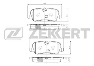 ZEKKERT bs1272 -  Комплект тормозных колодок, дисковый тормоз