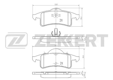 ZEKKERT bs1277 -  Колодки тормозные дисковые задниеие, комплект