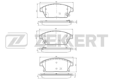 ZEKKERT bs1286 -  Комплект тормозных колодок, дисковый тормоз