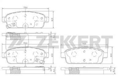 ZEKKERT bs1302 -  Комплект тормозных колодок, дисковый тормоз
