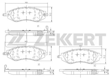 ZEKKERT bs1309 -  Комплект тормозных колодок, дисковый тормоз