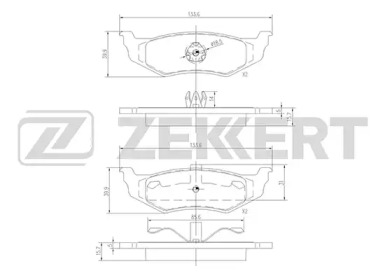 ZEKKERT bs1339 -  Комплект тормозных колодок, дисковый тормоз