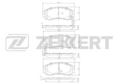ZEKKERT bs1355 -  Комплект тормозных колодок, дисковый тормоз