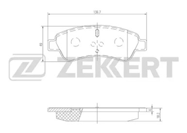 ZEKKERT bs1433 -  Комплект тормозных колодок, дисковый тормоз