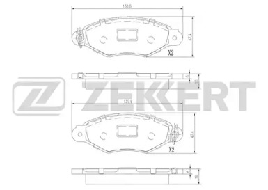 ZEKKERT bs1443 -  Комплект тормозных колодок, дисковый тормоз