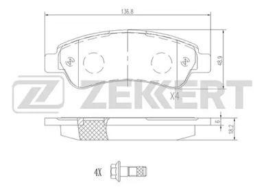 ZEKKERT bs1470 -  Комплект тормозных колодок, дисковый тормоз