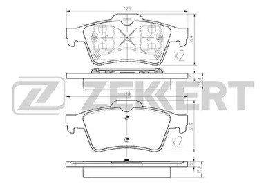 ZEKKERT bs1474 -  Комплект тормозных колодок, дисковый тормоз