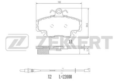 ZEKKERT bs1482 -  Комплект тормозных колодок, дисковый тормоз