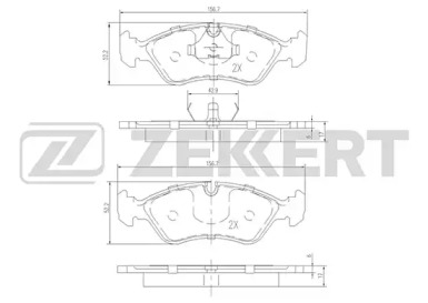 ZEKKERT bs1488 -  Комплект тормозных колодок, дисковый тормоз