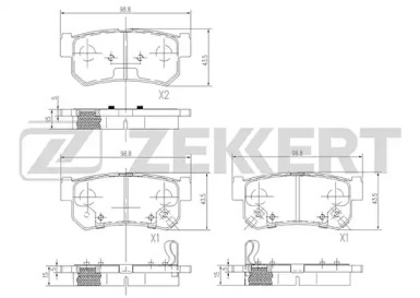 ZEKKERT bs1496 -  Комплект тормозных колодок, дисковый тормоз