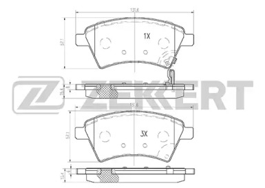 ZEKKERT bs1545 -  КОЛОДКИ ТОРМ. ДИСК. ПЕРЕД FIAT SEDICI 06-, SUZUKI
