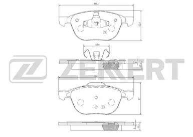 ZEKKERT bs1599 -  Комплект тормозных колодок, дисковый тормоз