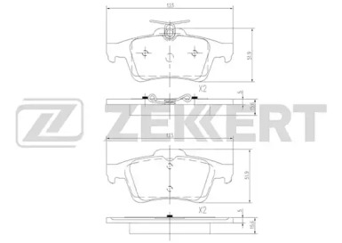 ZEKKERT bs1600 -  Комплект тормозных колодок, дисковый тормоз