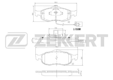ZEKKERT bs1620 -  Колодки тормозные дисковые передние, комплект