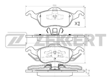 ZEKKERT bs1661 -  Комплект тормозных колодок, дисковый тормоз