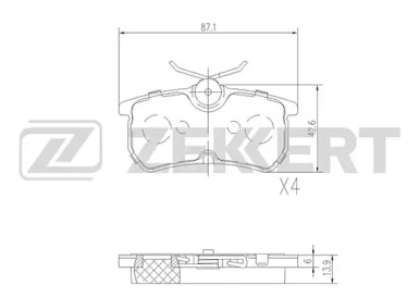 ZEKKERT bs1662 -  Комплект тормозных колодок, дисковый тормоз