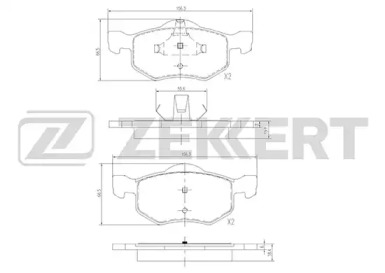 ZEKKERT bs1671 -  Комплект тормозных колодок, дисковый тормоз